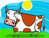 cartoon illustration of farm cow