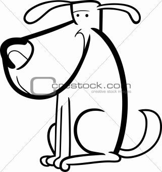 cartoon doodle of cute dog for coloring