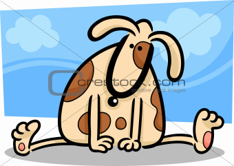 cartoon doodle of funny spotted dog