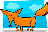 cartoon illustration of red fox
