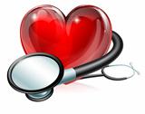 Heart symbol and stethoscope