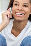African American Woman Girl Talking on Cell Phone