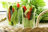 appetizer salad of fresh vegetables in a glass