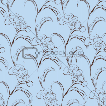 Seamless wallpaper with decorative flowers 