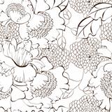 Cartoon style floral seamless background 