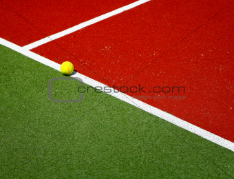 Tennis court with ball
