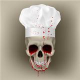 Bloody skull cap chef.