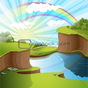 river and rainbow