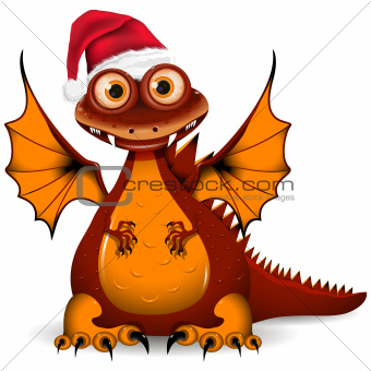 dragon in red cap