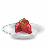 strawberry on saucer