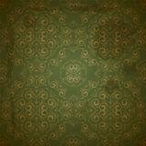 vector seamless golden pattern on green grungy background 