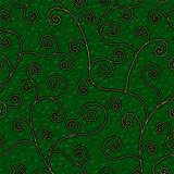 abstract flourish floral swirl greenseamless background pattern