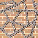 chain on brick wall seamless background pattern