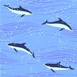dolphins in sea seamless background pattern