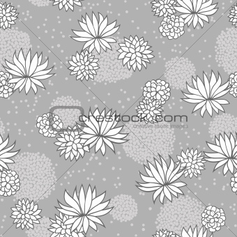 abstract flowers floral grey seamless background