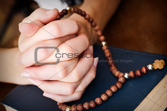 female hands praying