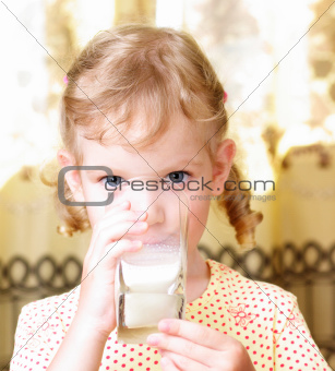Girl drinking milk