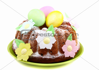 Easter cake decorated with flowers.