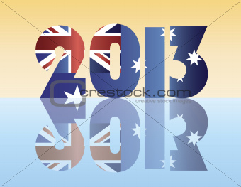 New Year 2013 Australia Flag Illustration