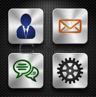 Steel app icons set