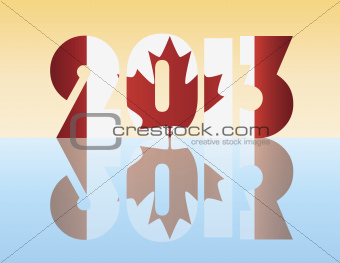 New Year 2013 Canada Flag Illustration