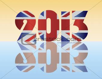 New Year 2013 London England Flag Illustration