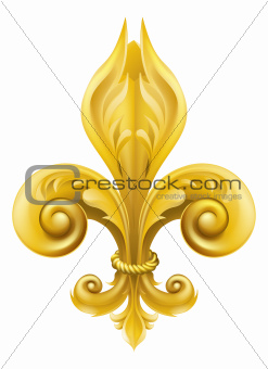 Gold Fleur-de-lis design
