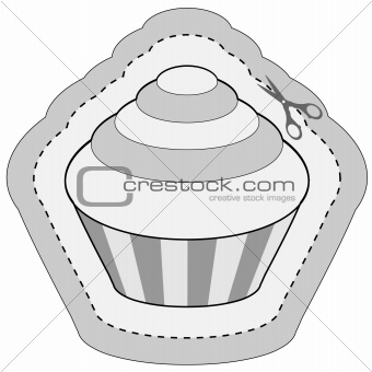 coupon sticker with cupcake