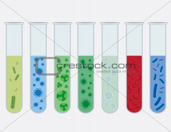 Test tubes with viruses.
