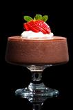 Chocolate mousse dessert with strawberries