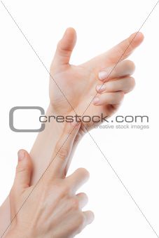 Close-up of hands holding nothing