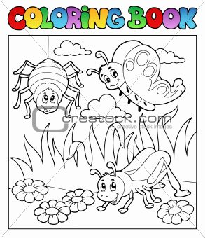 Coloring book bugs theme image 1