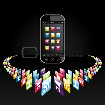 Smartphone apps icons presentation