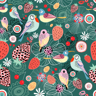 texture of berries and birds