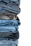 Stack of jeans closeup