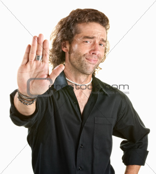 Man Gestures Stop
