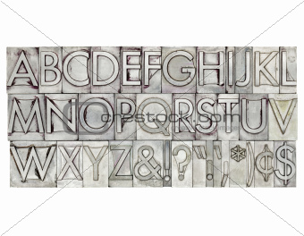 alphabet in metal type