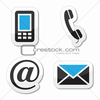 Contact web and internet icons set