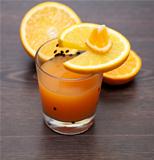 Fresh Orange juice with orange slices