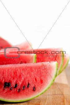 fresh watermelon on a  wood table