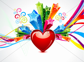 abstract colorful heart explosion