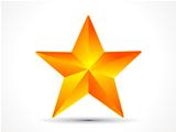 abstract shiny golden 3d star icon