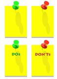 DOs and DON'Ts green red pins