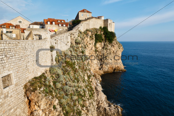 Amazing Dubrovnik Defensive Wall Built on Cliff, Croatia