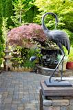 Bronze Cranes in Japanese Inspired Garden