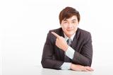 asian young businessman pointing 