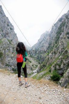 woman back at Gorge of River Cares