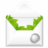 Open Envelope With Leaves