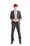 smart asian Businessman standing on white background