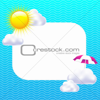 Card With Sun And Clouds